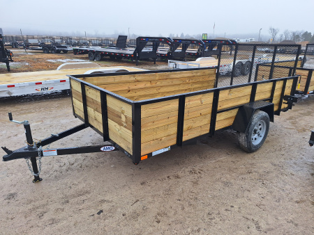 New 2026 AMO 76x12 High Woodside Utility Trailer With Spring Assist Gate and Led Light