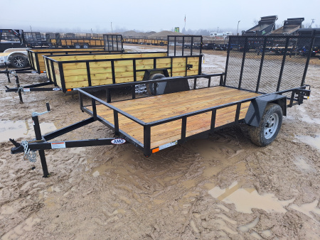 New 2026 AMO 76x12 Single Axle Landscape Trailer W/ Led Lights and Spring Assist Gate