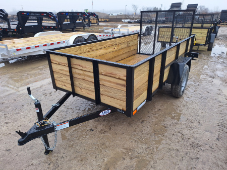 New 2026 AMO 5x10 High Woodside Utility Trailer W/ Spring assist Gate and Led Lights
