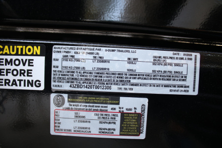 New 2026 7X14 U-Dump Dump Trailer