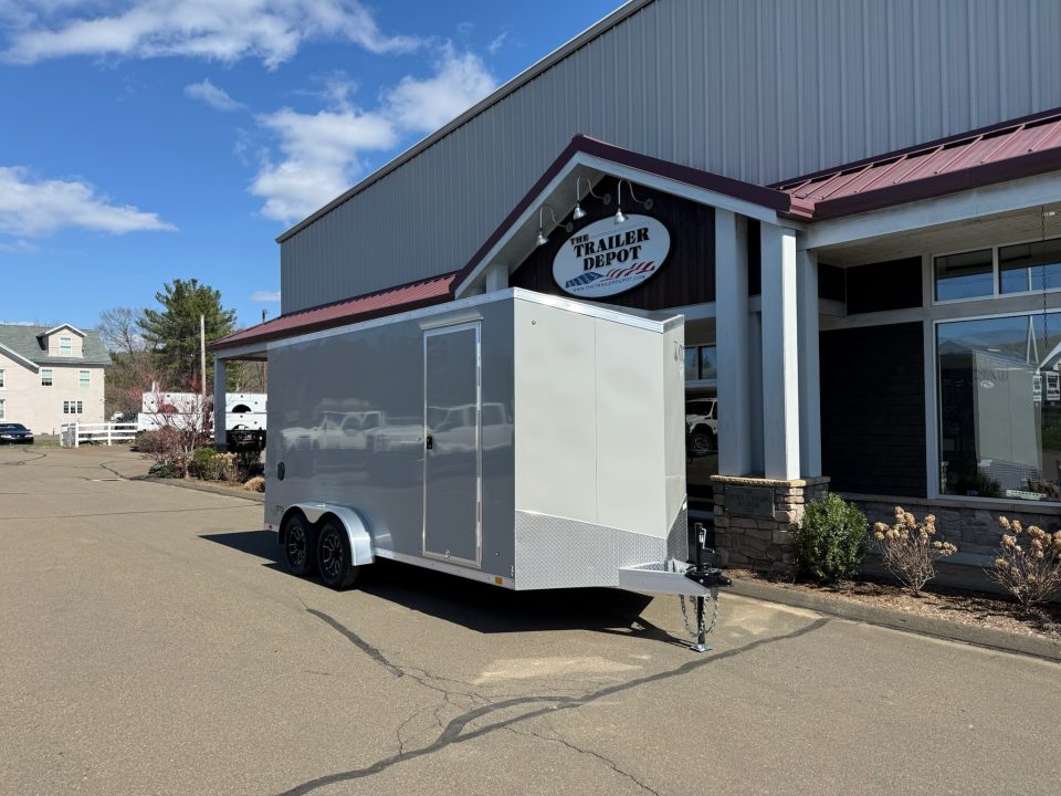 New ATC 7' x 16' + 2' V-Nose Enclosed Cargo Trailer with Ramp Door 7.7K