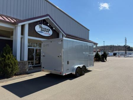 New ATC 7' x 16' + 2' V-Nose Enclosed Cargo Trailer with Ramp Door 7.7K