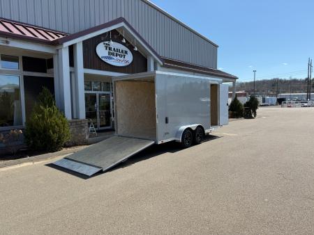 New ATC 7' x 16' + 2' V-Nose Enclosed Cargo Trailer with Ramp Door 7.7K