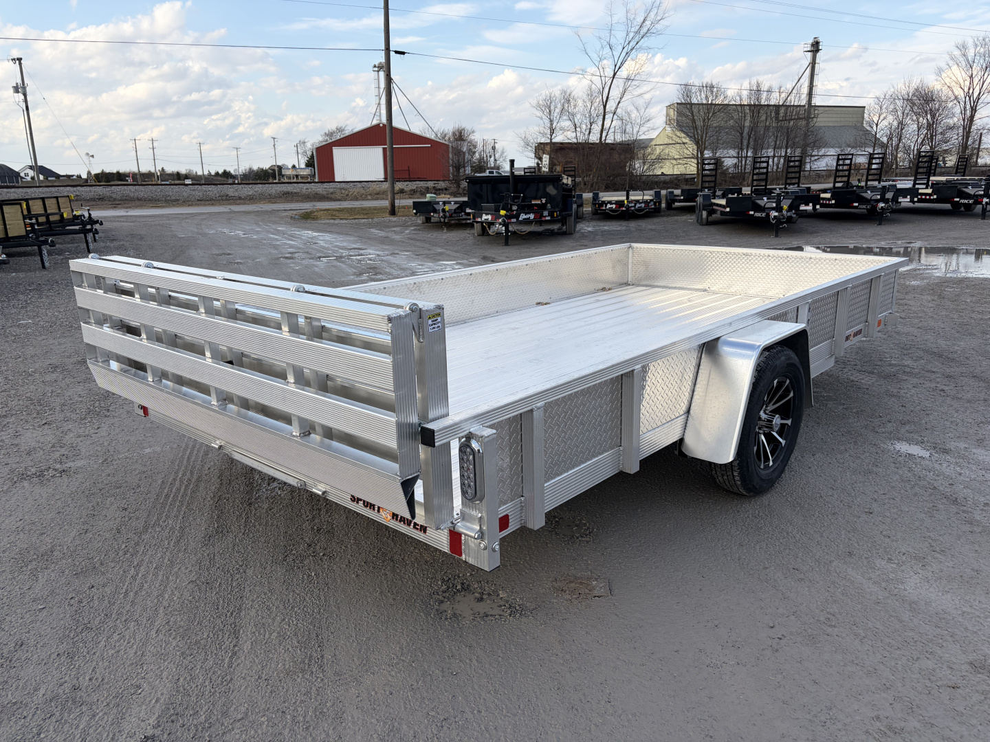 New 2026 SPORT HAVEN AUT714D (7' X 14') 2.9K Aluminum Utility Trailer w/ ATP Sides