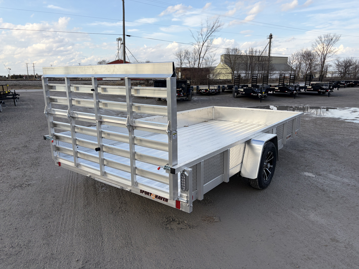 New 2026 SPORT HAVEN AUT714D (7' X 14') 2.9K Aluminum Utility Trailer w/ ATP Sides