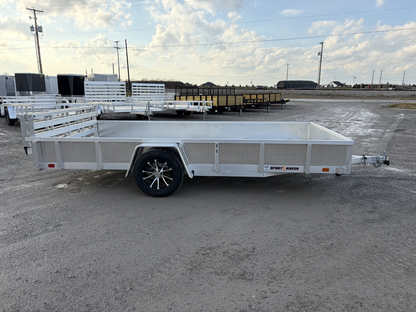 New 2026 SPORT HAVEN AUT714D (7' X 14') 2.9K Aluminum Utility Trailer w/ ATP Sides