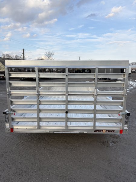 New 2026 SPORT HAVEN AUT714D (7' X 14') 2.9K Aluminum Utility Trailer w/ ATP Sides