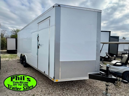 New 2026 8.5X20 ENCLOSED CAR HAULER Cargo / Enclosed Trailer REAR WING & .080 EXTERIOR!