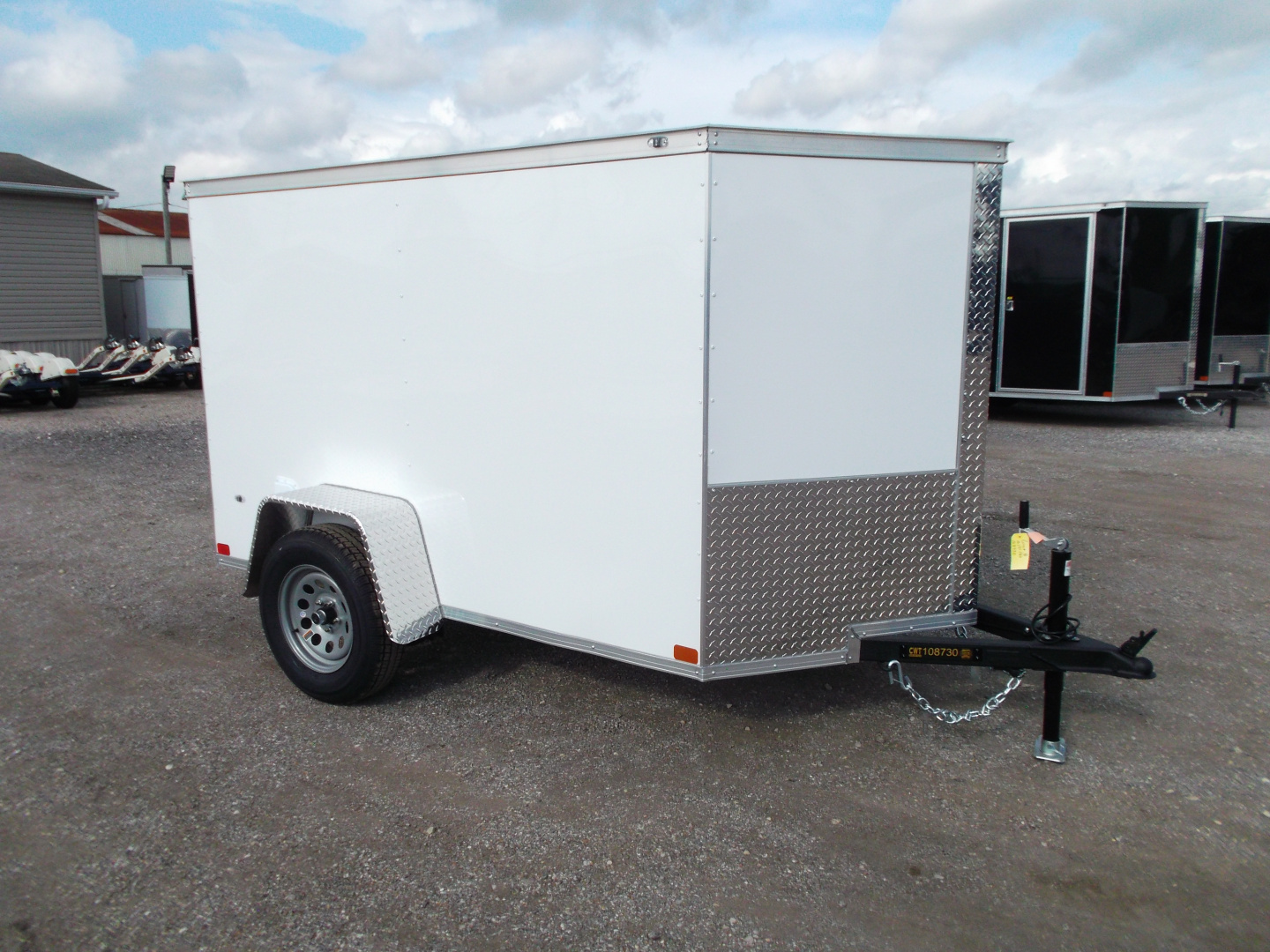 New 2026 Covered Wagon Trailers 5x8 Cargo Trailer / Enclosed Trailer / Ramp / LED's / .030 White Semi-Screwless Exterior / Bed Lined Tongue and Frame