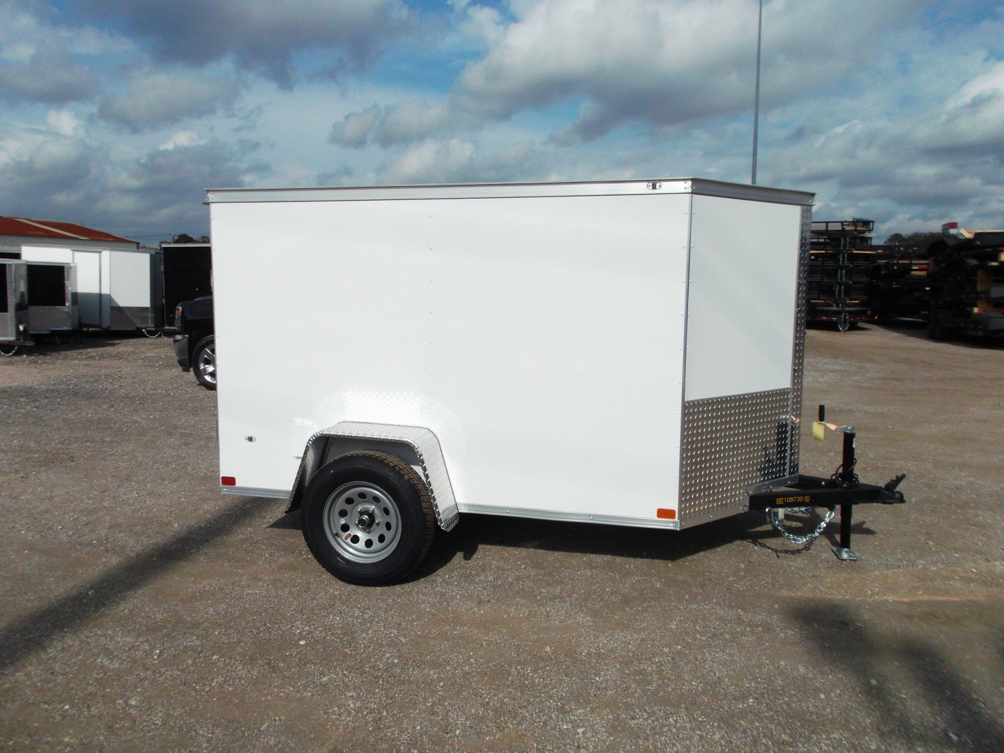 New 2026 Covered Wagon Trailers 5x8 Cargo Trailer / Enclosed Trailer / Ramp / LED's / .030 White Semi-Screwless Exterior / Bed Lined Tongue and Frame