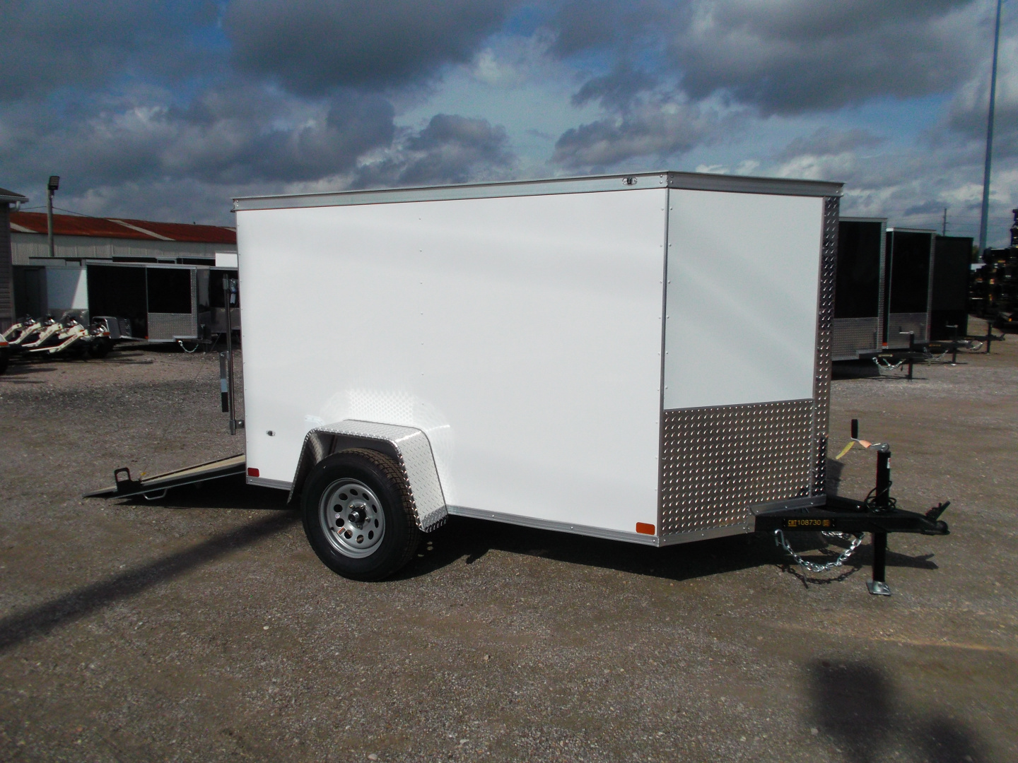 New 2026 Covered Wagon Trailers 5x8 Cargo Trailer / Enclosed Trailer / Ramp / LED's / .030 White Semi-Screwless Exterior / Bed Lined Tongue and Frame