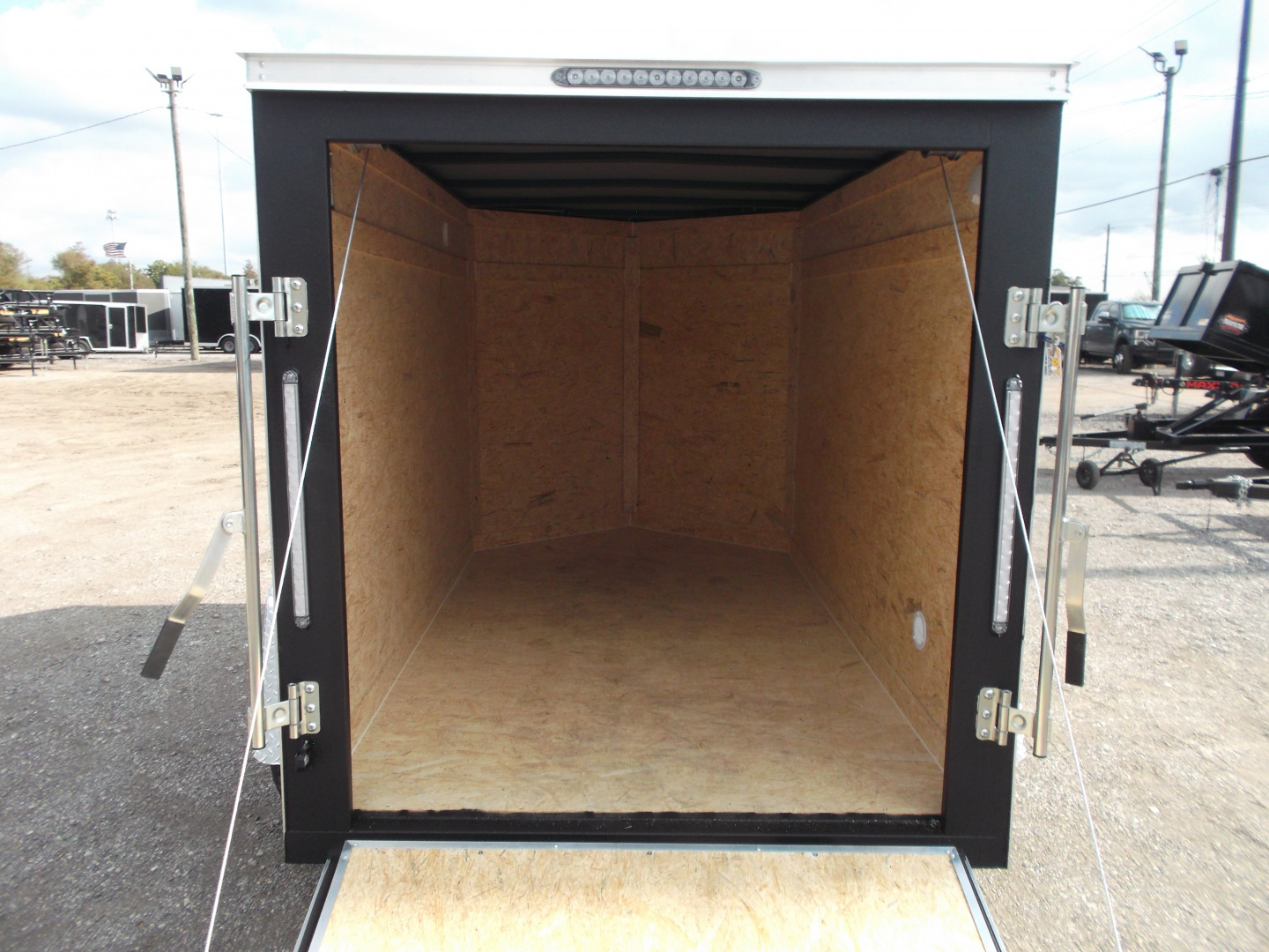 New 2026 Covered Wagon Trailers 5x8 Cargo Trailer / Enclosed Trailer / Ramp / LED's / .030 White Semi-Screwless Exterior / Bed Lined Tongue and Frame