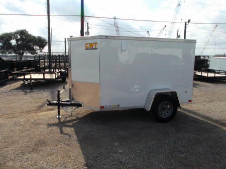 New 2026 Covered Wagon Trailers 5x8 Cargo Trailer / Enclosed Trailer / Ramp / LED's / .030 White Semi-Screwless Exterior / Bed Lined Tongue and Frame