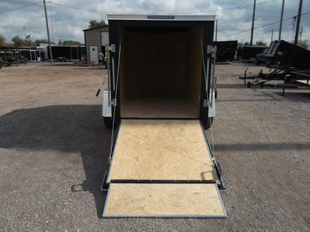 New 2026 Covered Wagon Trailers 5x8 Cargo Trailer / Enclosed Trailer / Ramp / LED's / .030 White Semi-Screwless Exterior / Bed Lined Tongue and Frame