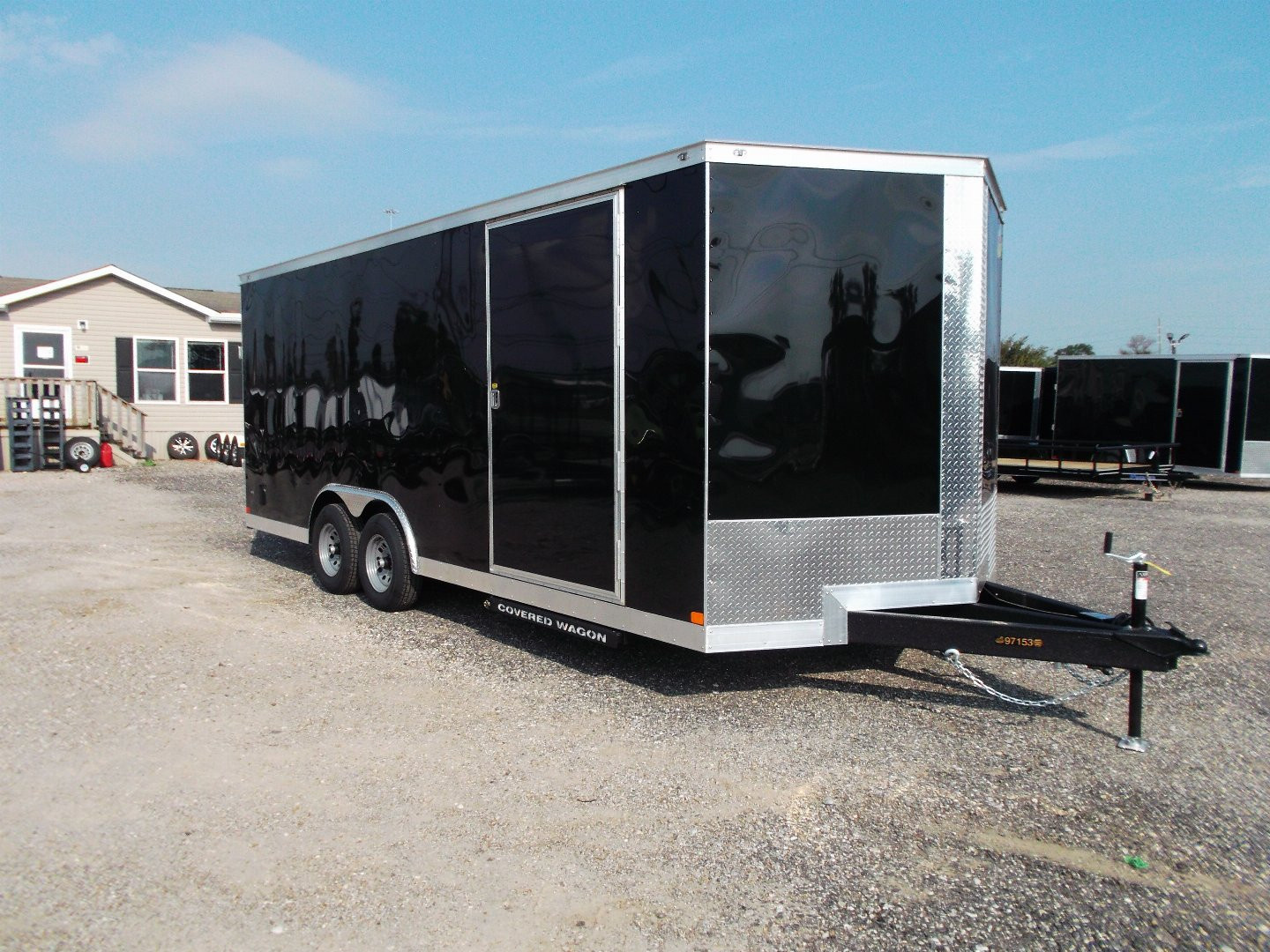 New 2026 Covered Wagon Trailers 8.5x20 Cargo / Enclosed Trailer / 7ft Interior / 5200# Axles / 48" RV Side Door / 60" Triple Tube Tongue / .080 Black Poly Core Semi Screwless Exterior / Extra Wide Ramp