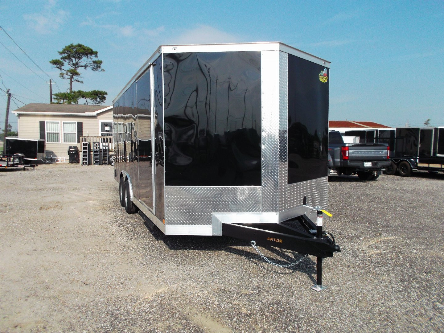 New 2026 Covered Wagon Trailers 8.5x20 Cargo / Enclosed Trailer / 7ft Interior / 5200# Axles / 48" RV Side Door / 60" Triple Tube Tongue / .080 Black Poly Core Semi Screwless Exterior / Extra Wide Ramp