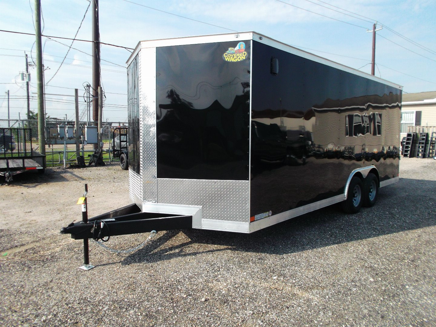 New 2026 Covered Wagon Trailers 8.5x20 Cargo / Enclosed Trailer / 7ft Interior / 5200# Axles / 48" RV Side Door / 60" Triple Tube Tongue / .080 Black Poly Core Semi Screwless Exterior / Extra Wide Ramp