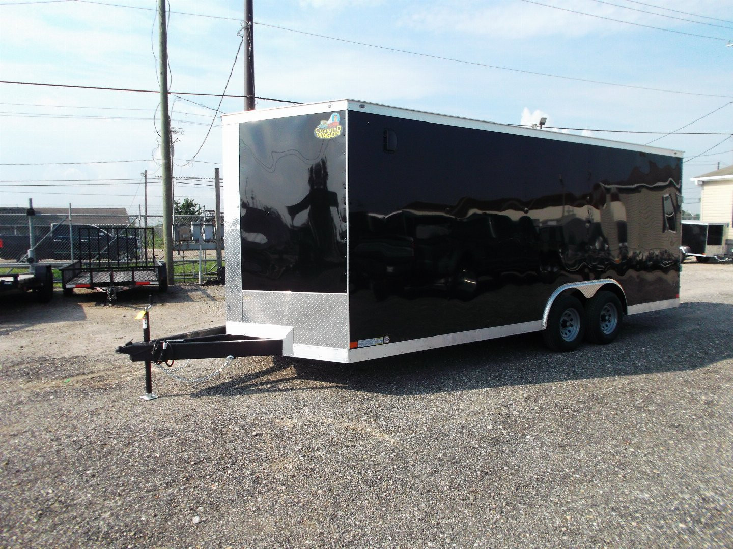 New 2026 Covered Wagon Trailers 8.5x20 Cargo / Enclosed Trailer / 7ft Interior / 5200# Axles / 48" RV Side Door / 60" Triple Tube Tongue / .080 Black Poly Core Semi Screwless Exterior / Extra Wide Ramp