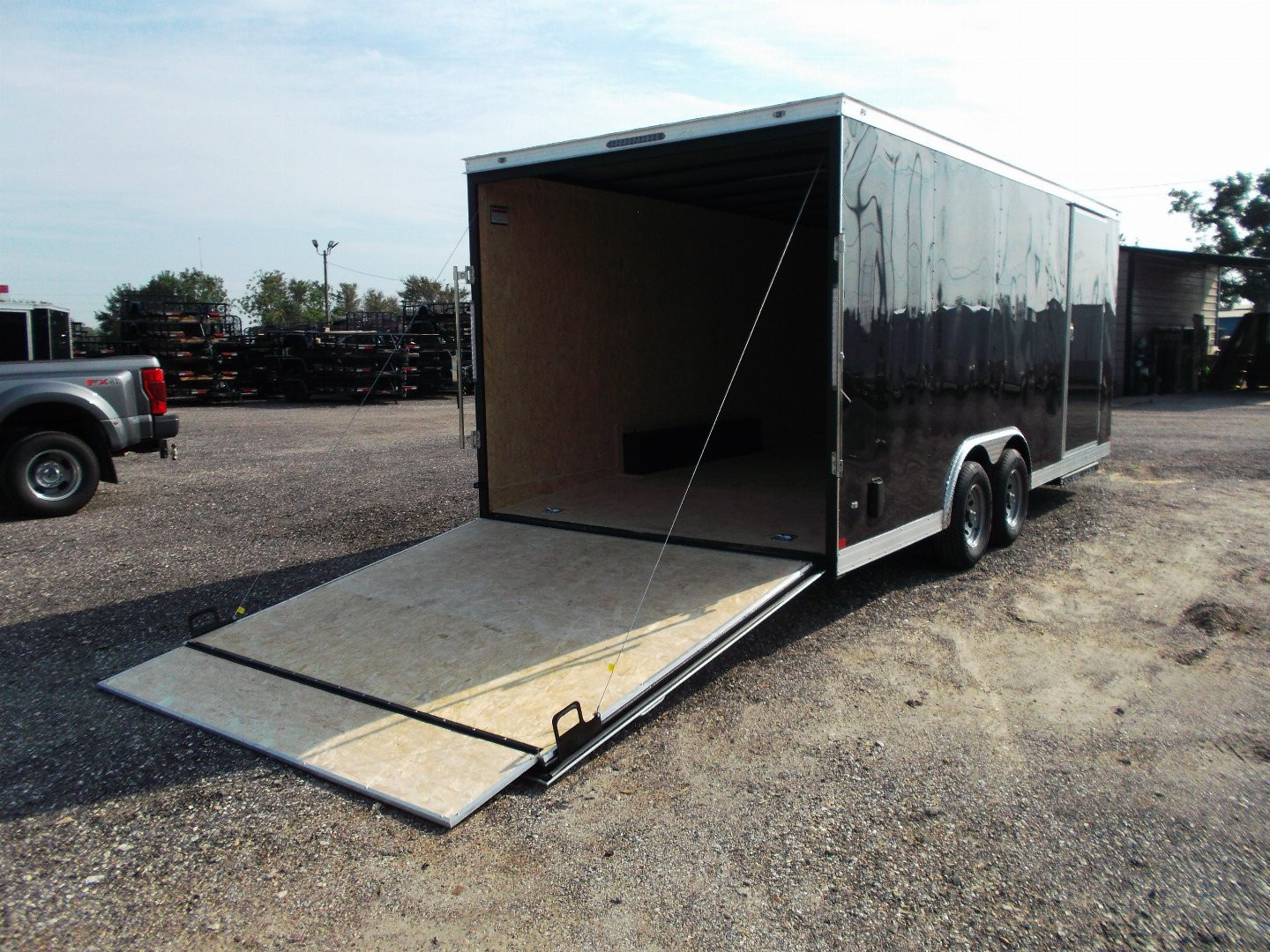 New 2026 Covered Wagon Trailers 8.5x20 Cargo / Enclosed Trailer / 7ft Interior / 5200# Axles / 48" RV Side Door / 60" Triple Tube Tongue / .080 Black Poly Core Semi Screwless Exterior / Extra Wide Ramp