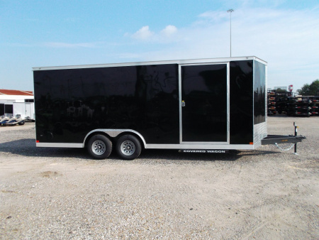 New 2026 Covered Wagon Trailers 8.5x20 Cargo / Enclosed Trailer / 7ft Interior / 5200# Axles / 48" RV Side Door / 60" Triple Tube Tongue / .080 Black Poly Core Semi Screwless Exterior / Extra Wide Ramp