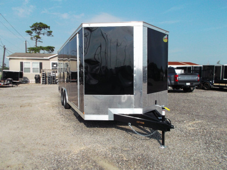 New 2026 Covered Wagon Trailers 8.5x20 Cargo / Enclosed Trailer / 7ft Interior / 5200# Axles / 48" RV Side Door / 60" Triple Tube Tongue / .080 Black Poly Core Semi Screwless Exterior / Extra Wide Ramp
