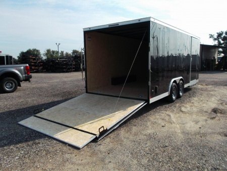 New 2026 Covered Wagon Trailers 8.5x20 Cargo / Enclosed Trailer / 7ft Interior / 5200# Axles / 48" RV Side Door / 60" Triple Tube Tongue / .080 Black Poly Core Semi Screwless Exterior / Extra Wide Ramp