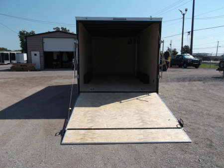New 2026 Covered Wagon Trailers 8.5x16 Cargo Trailer / Car Hauler / 5200# Axles / 7ft Interior Height / 48" RV Side Door / .030 Charcoal Gray / 60" Triple Tube Tongue / Extra Wide Ramp