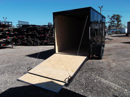New 2026 Covered Wagon Trailers 6x12 Cargo / Enclosed Trailer / 6'6" Interior Height / Extra Wide Ramp Gate / RV Side Door / .080 Black Poly Core / Black Out Package