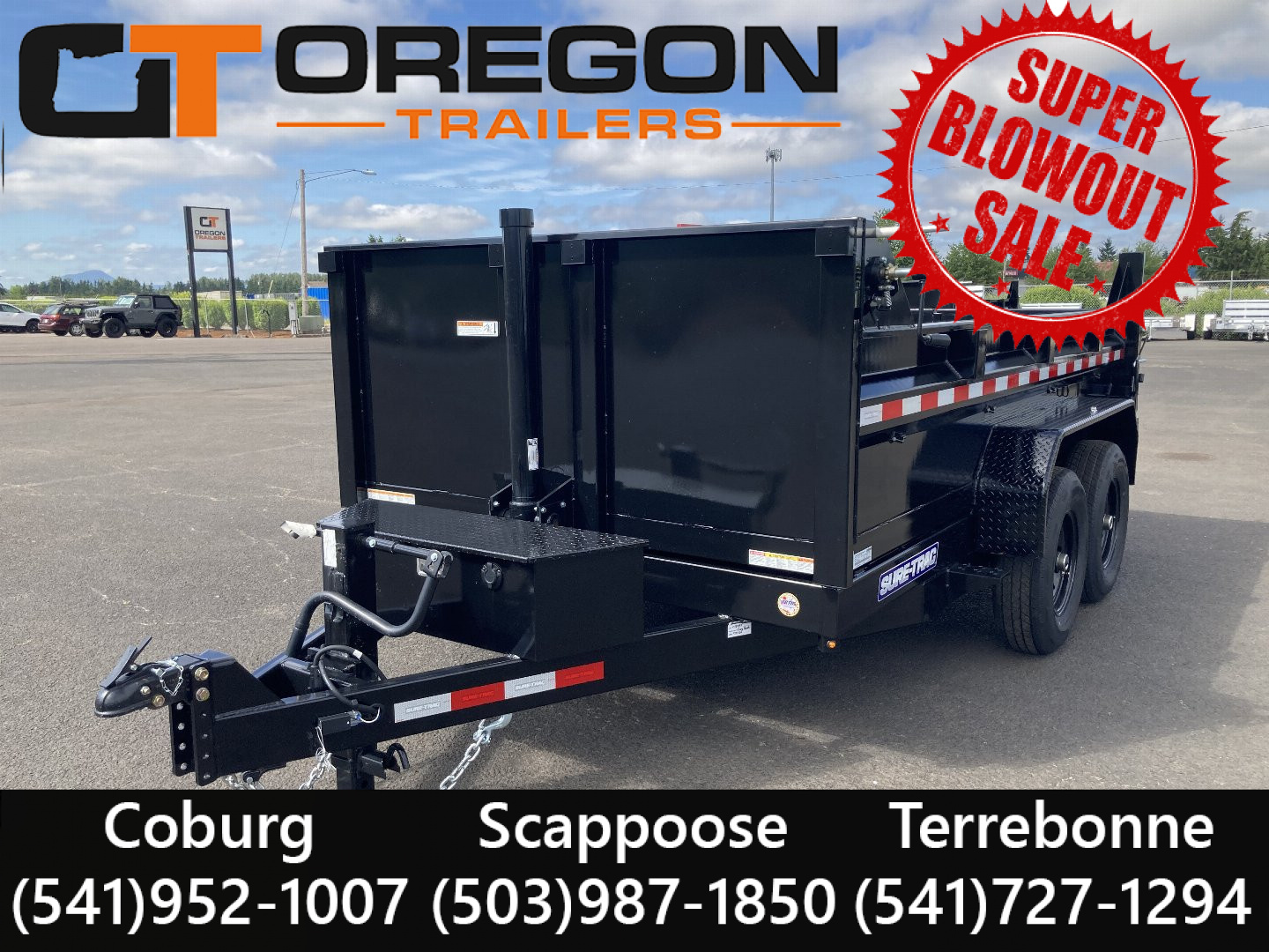 New 2026 Sure-Trac 7x14 Telescopic Dump Trailer 14k GVWR