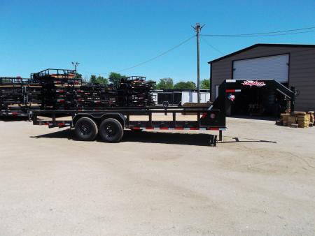 New 2026 Longhorn Trailers 83x20 Gooseneck 14K Utility Trailer / Lowboy Trailer / 7000# Axles / 3" Square Tubing / 5ft Heavy Duty Stow Away Ramps / LED Lights