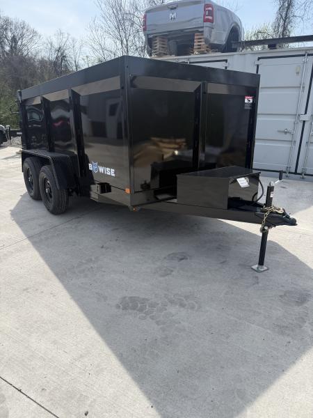 New 2026 BWISE 6x12 10K - 44  Sides Dump Trailer - Black