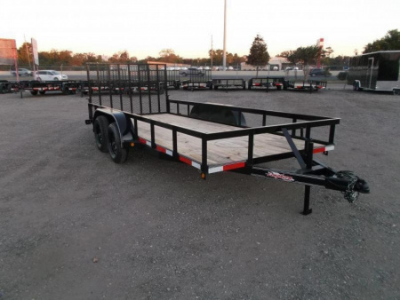 New 2026 Longhorn Trailers 77x14 Tandem Axle Utility Trailer / Lowboy Utility Trailer / 4ft Ramp Gate / LED Lights