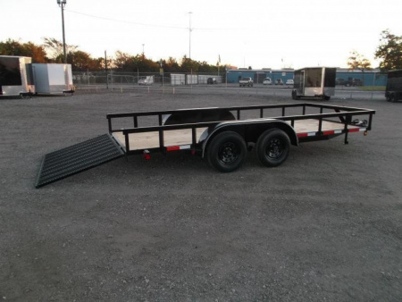 New 2026 Longhorn Trailers 77x14 Tandem Axle Utility Trailer / Lowboy Utility Trailer / 4ft Ramp Gate / LED Lights