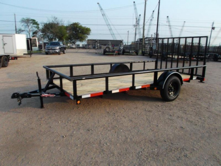 New 2026 Longhorn Trailers 77x14 Single Axle Utility Trailer / Pipetop / 4ft Heavy Duty Ramp Gate