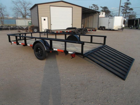 New 2026 Longhorn Trailers 77x14 Single Axle Utility Trailer / Pipetop / 4ft Heavy Duty Ramp Gate