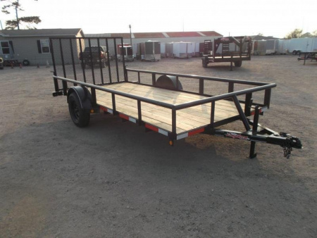 New 2026 Longhorn Trailers 77x14 Single Axle Utility Trailer / Pipetop / 4ft Heavy Duty Ramp Gate