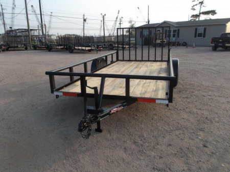 New 2026 Longhorn Trailers 77x14 Single Axle Utility Trailer / Pipetop / 4ft Heavy Duty Ramp Gate