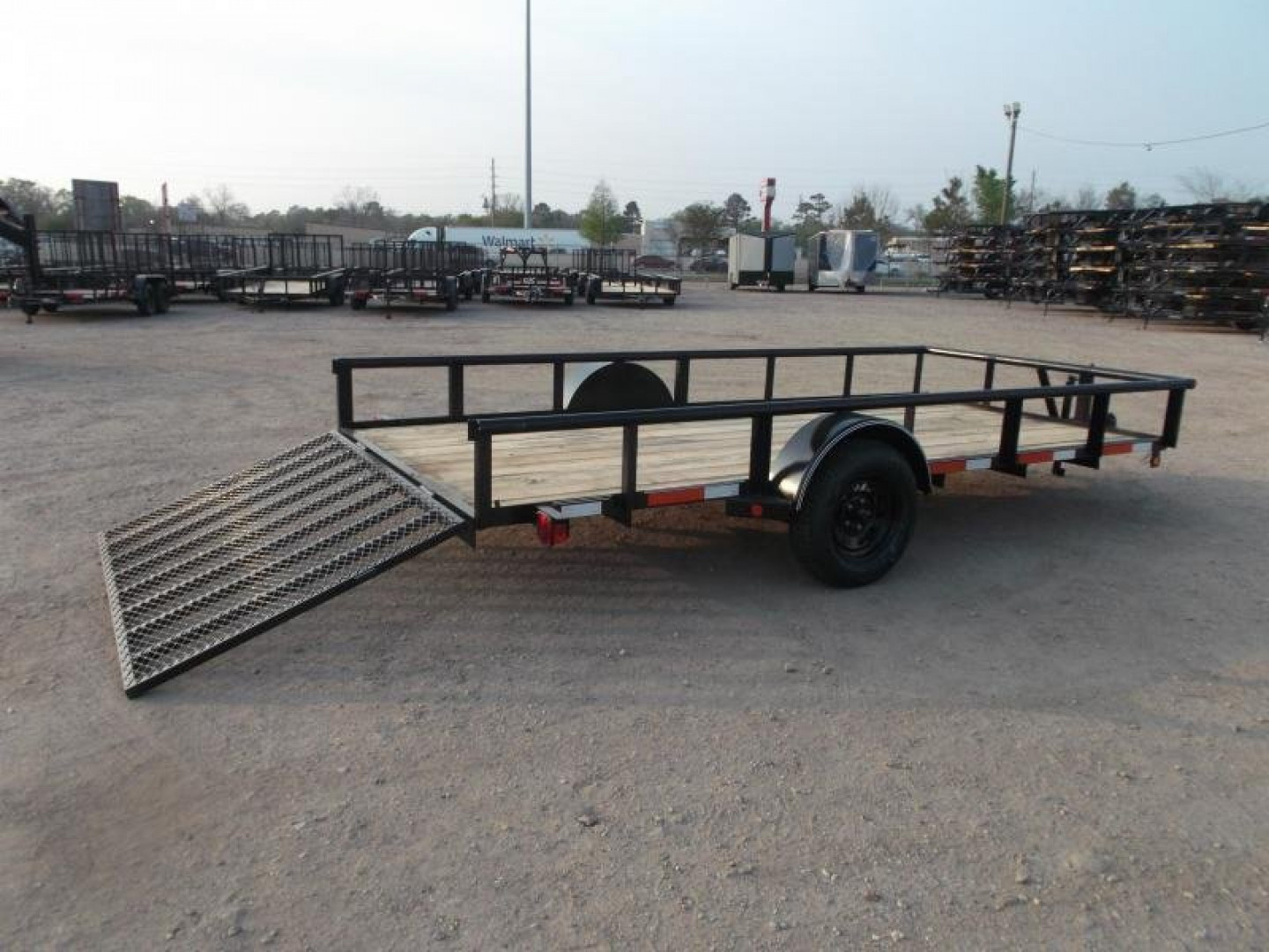 New 2026 Longhorn Trailers 77x12 Single Axle Utility Trailer / Pipetop / 4ft Heavy Duty Ramp Gate