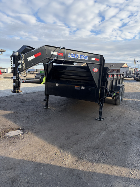 Used USED LOAD TRAIL DUMP TRAILER 83X14 TA GOOSENECK 24  SIDES (GVW:14000) BLACK