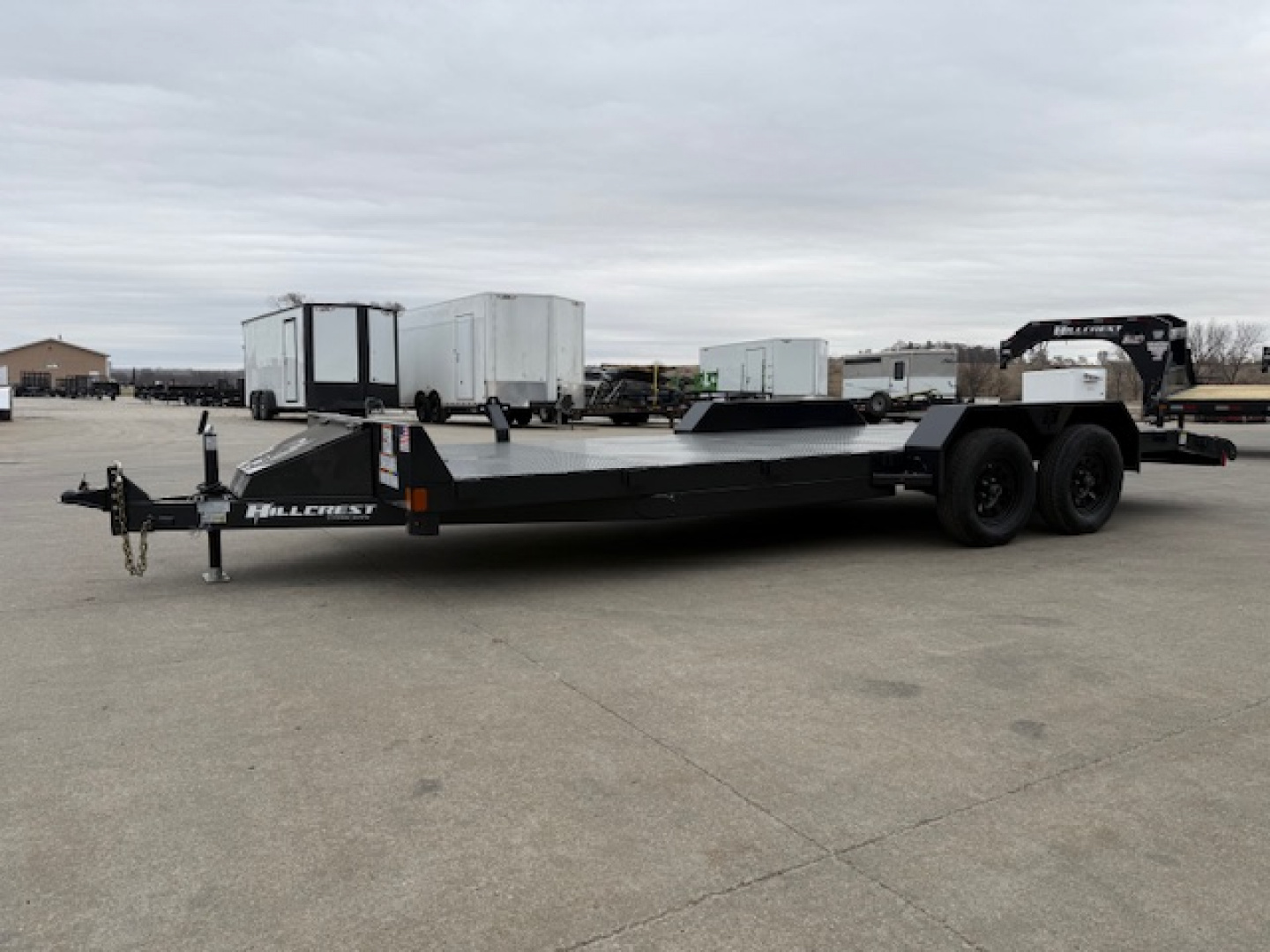 New 2026 Hillcrest Black-Grey 82"x18'+2' 7k Car Hauler Trailer