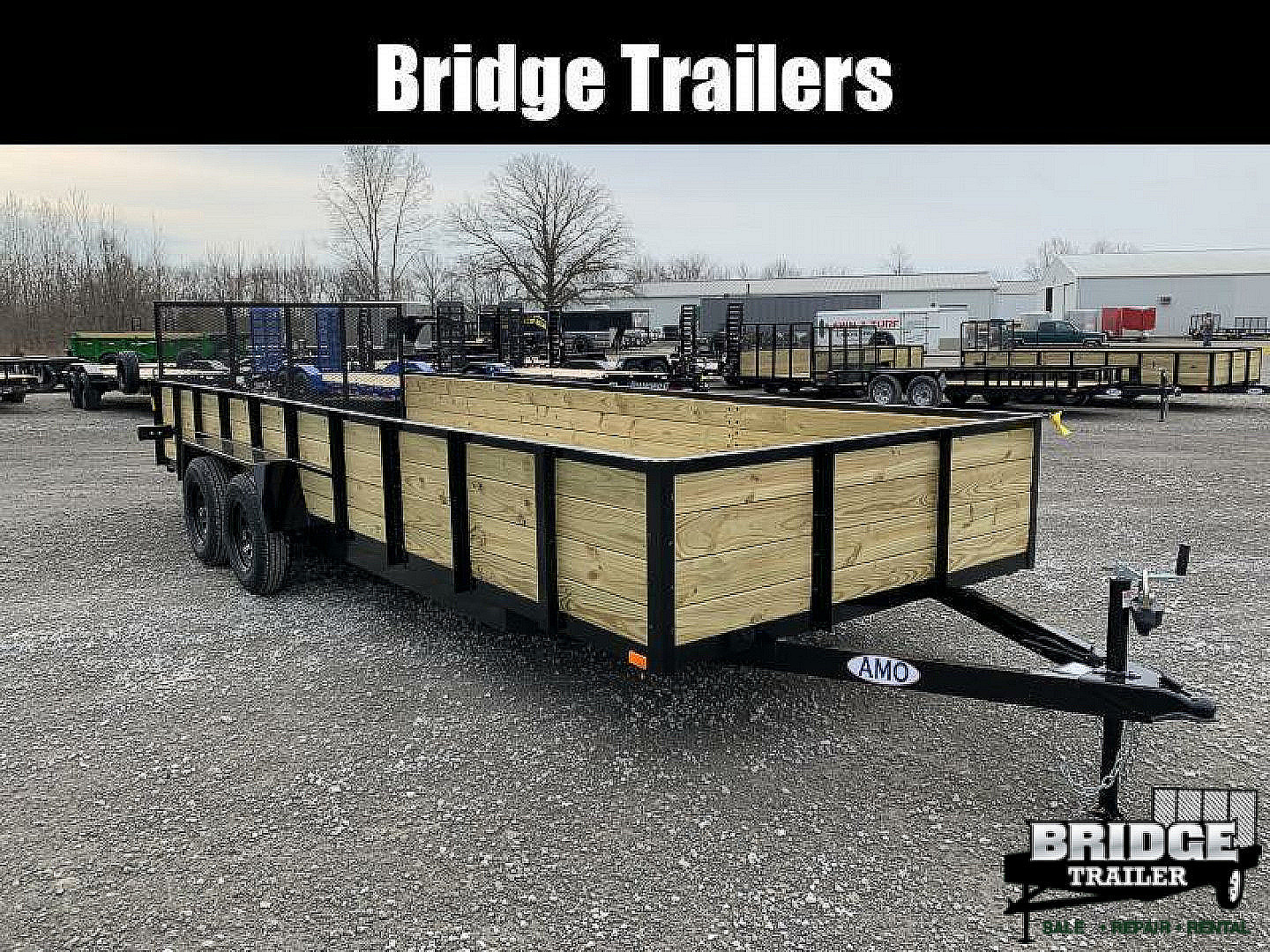 New 2026 AMO A9620TBXWGN (82" x 20') 7K Tandem Highside Utility Trailer
