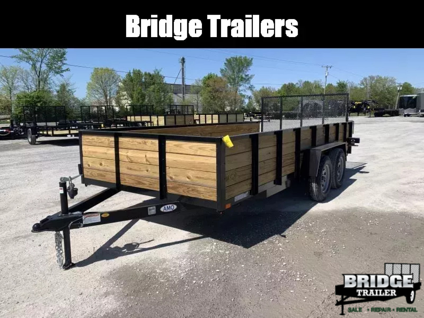 New 2026 AMO A9616TBXGWN (82" x 16') 7K Tandem Highside Utility Trailer
