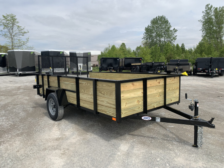 New 2026 AMO A9612WG (76" x 12') 2.9K Wood Side Utility Trailer