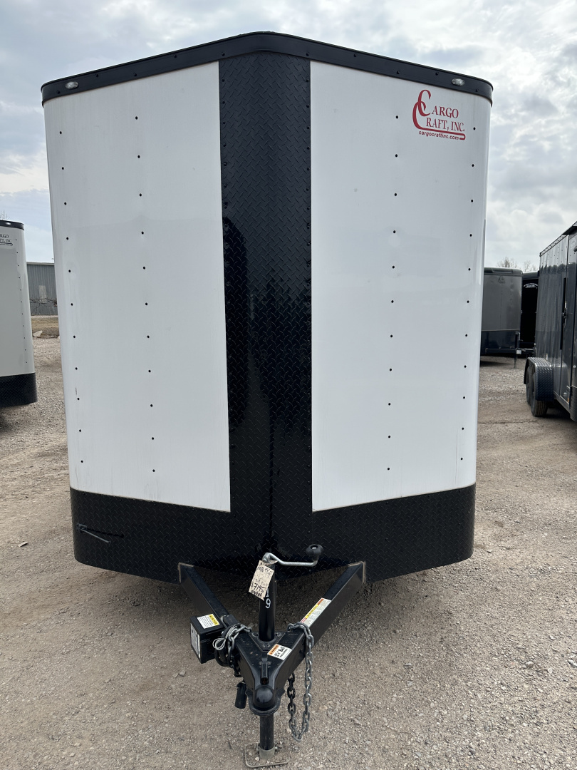 New 2025 Cargo Craft 7'x16'x7'tall, Elite V Nose with a ramp door & white/black out Cargo / Enclosed Trailer
