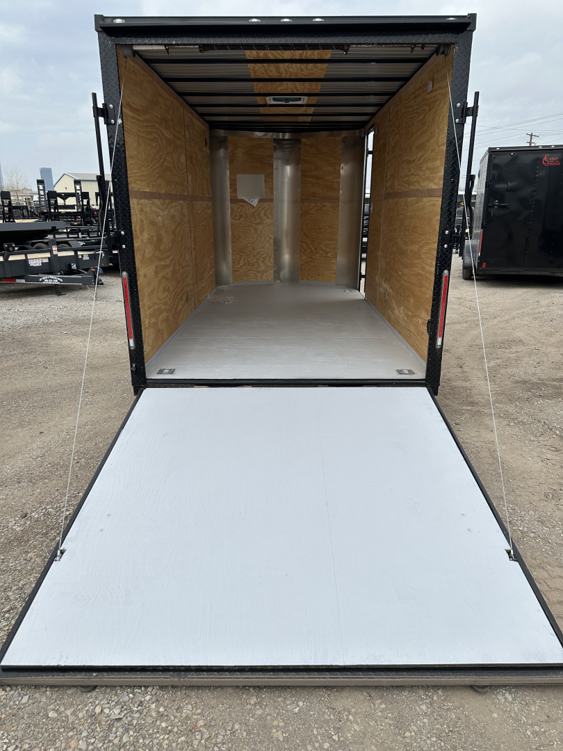 New 2025 Cargo Craft 7'x16'x7'tall, Elite V Nose with a ramp door & white/black out Cargo / Enclosed Trailer