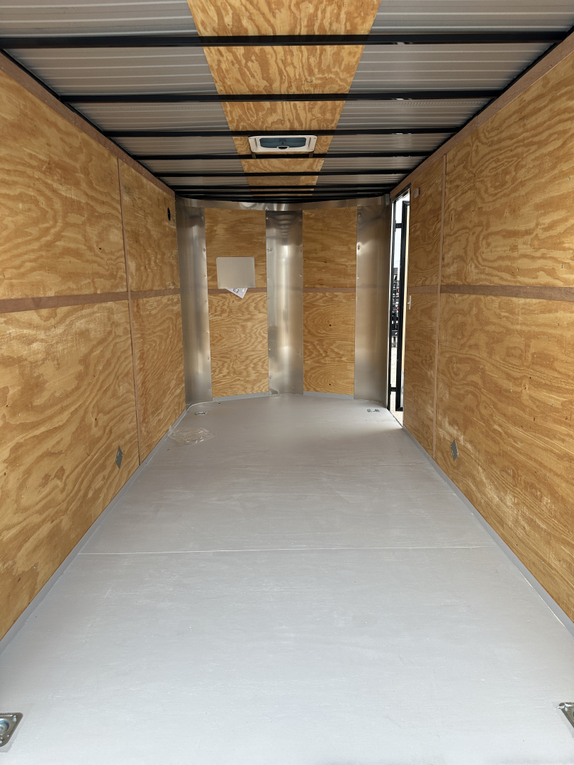 New 2025 Cargo Craft 7'x16'x7'tall, Elite V Nose with a ramp door & white/black out Cargo / Enclosed Trailer