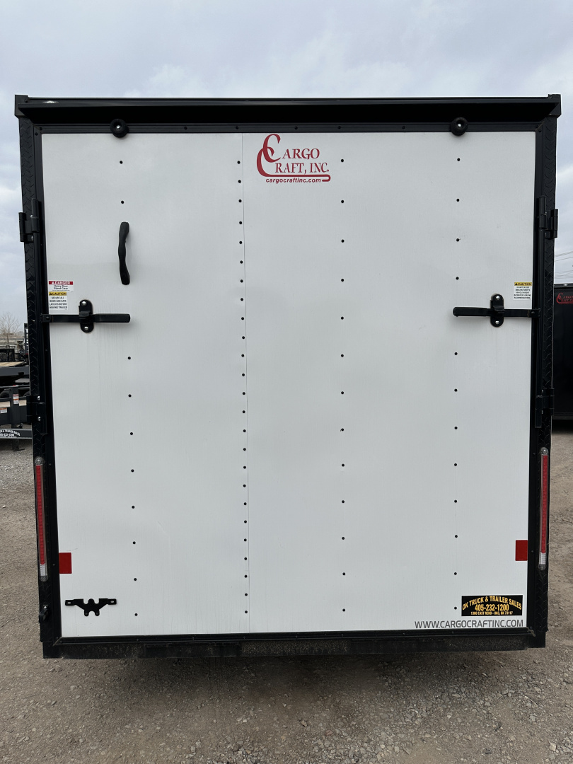 New 2025 Cargo Craft 7'x16'x7'tall, Elite V Nose with a ramp door & white/black out Cargo / Enclosed Trailer