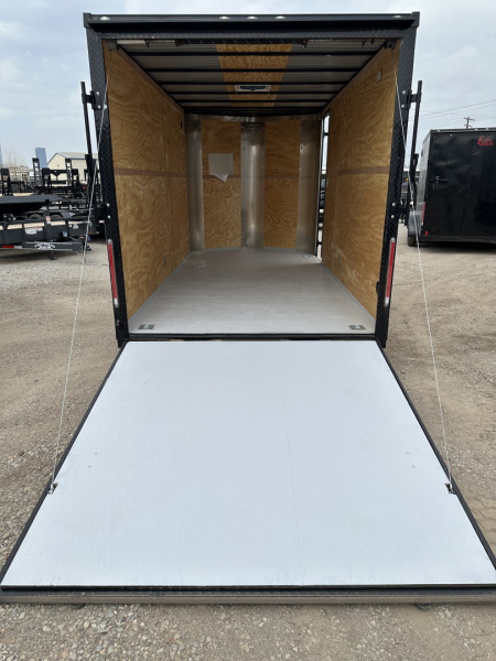New 2025 Cargo Craft 7'x16'x7'tall, Elite V Nose with a ramp door & white/black out Cargo / Enclosed Trailer