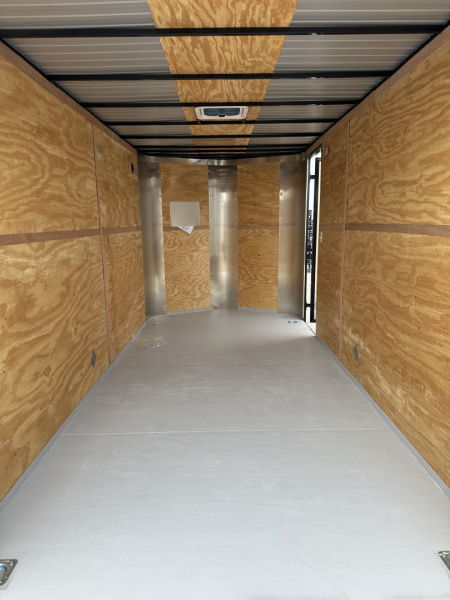 New 2025 Cargo Craft 7'x16'x7'tall, Elite V Nose with a ramp door & white/black out Cargo / Enclosed Trailer