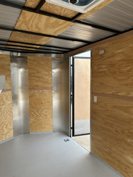 New 2025 Cargo Craft 7'x16'x7'tall, Elite V Nose with a ramp door & white/black out Cargo / Enclosed Trailer